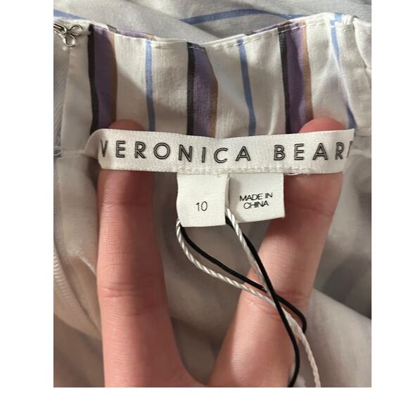 Veronica Beard Dress Radley striped halter maxi size 10 - Picture 7 of 9